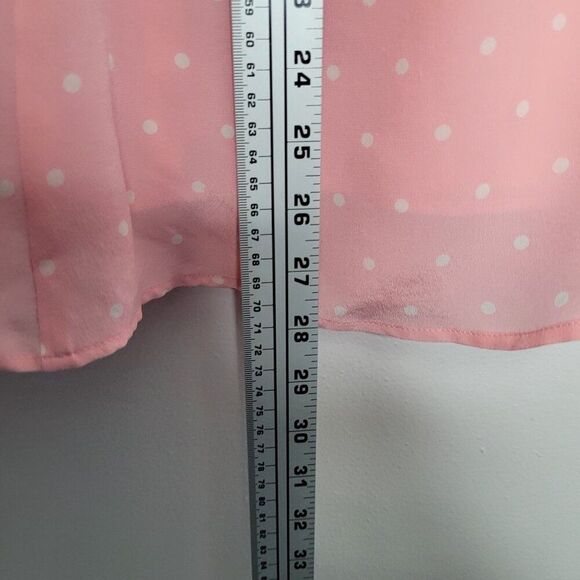 VIntage y2k pink feminine polka dot bow a line silk dreamy delicate skirt 18 - Picture 7 of 10